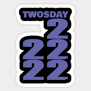 Twosday 22222 in Very Peri Typography Sticker